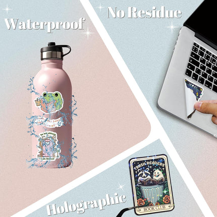 300 PCS Holographic Book Stickers for Readers