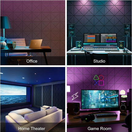 12 Pack X-Lined Self-Adhesive Acoustic Panels