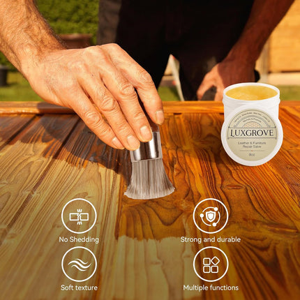 GlowEssence EsenciaLuz LUXGROVE® Leather & Furniture Repair Salve & Brush Set — Beauty & Self-Care