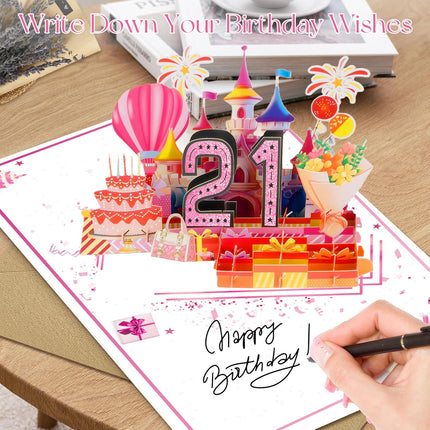 21st Birthday 3D Pop Up Funny Greeting Card for Her