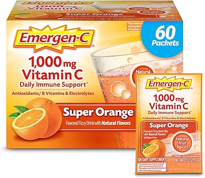 Emergen-C 1000mg Vitamin C Effervescent Powder Super Orange 60 packets