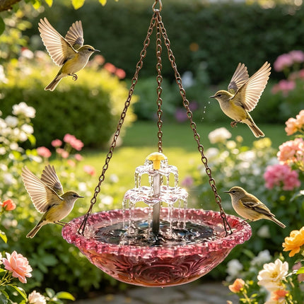 3-Layer Powered Hanging Bird Bath Fountain