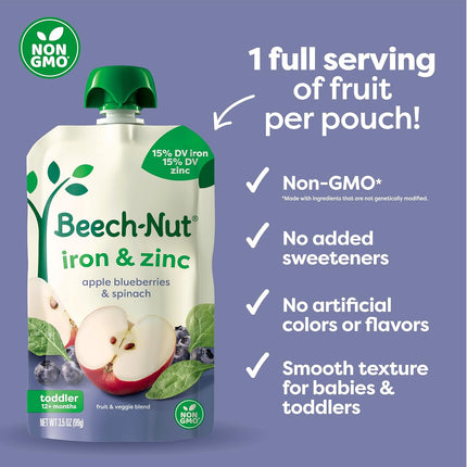 Baby & Toddler Food Pouches Variety Pack, Fruit & Veggie Purees, 3.5 oz, 18 Pack