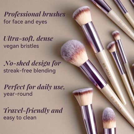 GlowEssence EsenciaLuz MALL Makeup Brush Set 18 Pcs Premium Synthetic Foundation Powder — Beauty & Self-Care