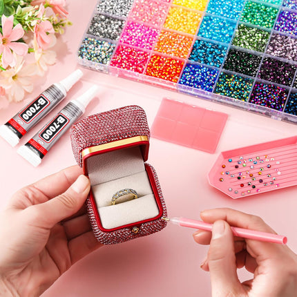 41,000-Piece 42-Color 3mm Flatback Rhinestone Bedazzling Kit
