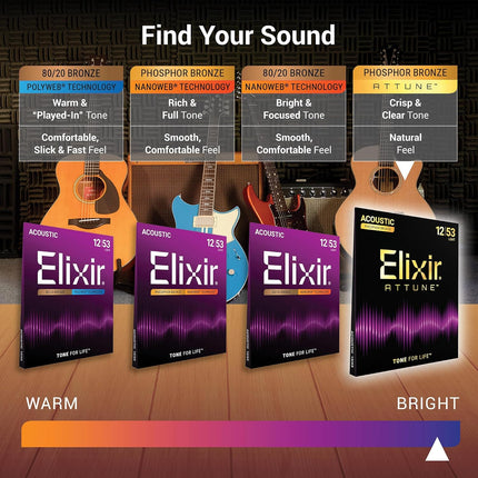 Phosphor Bronze Acoustic Guitar Strings, Custom Light 11-52