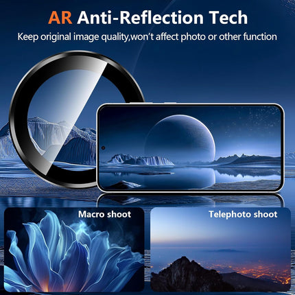 S25 FE Black Ring Tempered Glass Camera Lens Protector