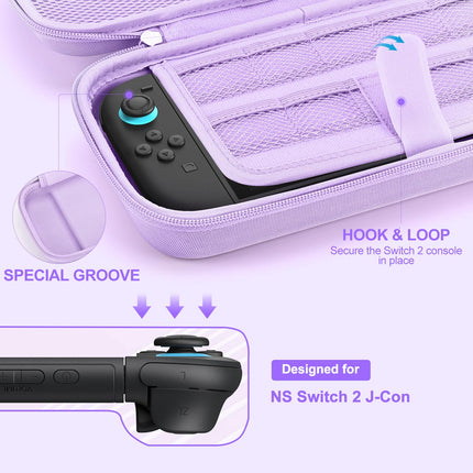 Purple 2025 Console Carrying Case with 9 Game Card Slots