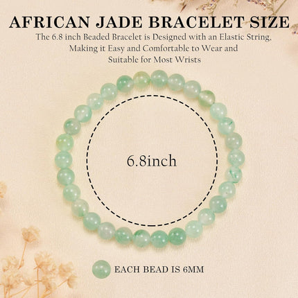 6mm African Jade Stretch Bracelet Gift Set