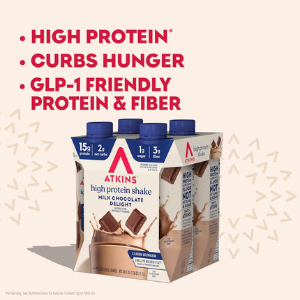 Milk Chocolate Delight High Protein Shake, 15g Protein, 12 Count