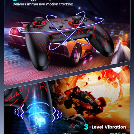 Wireless PC Gaming Controller with Hall Effect Joysticks, Charging Dock & RGB