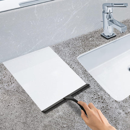 All-Purpose Stainless Steel Shower Squeegee for Shower Doors with 2 Adhesive Hooks