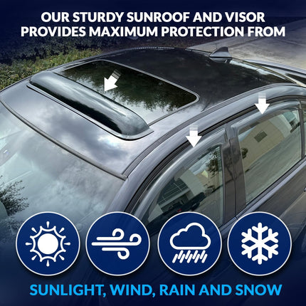 DriveForge ForjaRuta 3.0mm Sunroof & Rain Guard Combo 5 Pcs — Auto & Moto