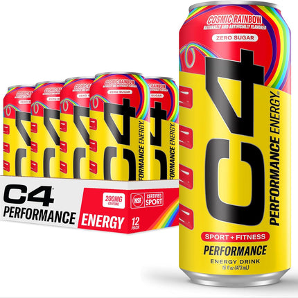 VitalEdge FiloVital C4 Performance Energy Drink Cosmic Rainbow, Zero Sugar Carbonated Preworkout — Fitness & Training