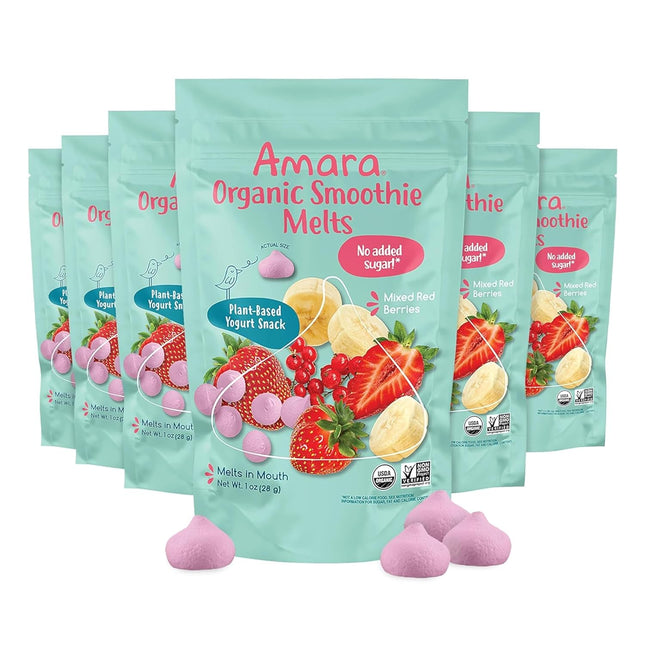 Mixed Red Berry Organic Plant-Based Smoothie Melts, 6 Resealable Bags
