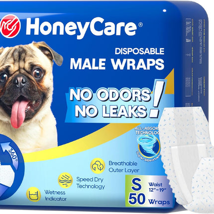 All-Absorb A26 Male Dog Wrap, 50 Count, Small