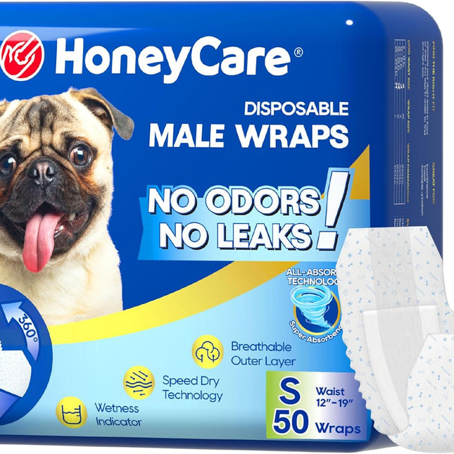 All-Absorb A26 Male Dog Wrap, 50 Count, Small