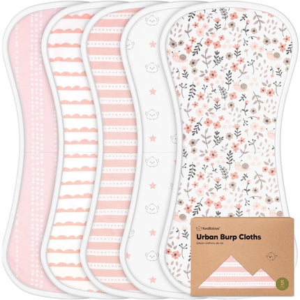 Organic Cotton Burp Cloths for Babies, 5-Pack