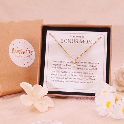 Single Pearl Necklace Birthday Gift for Mom