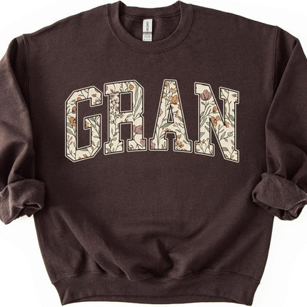 Women's Mama Grandma Auntie Floral Varsity Sweatshirt
