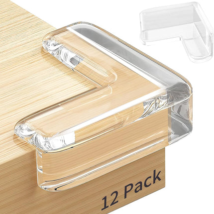 12 Pack Clear Corner Protectors for Tables and Sharp Furniture Edges