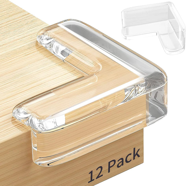 12 Pack Clear Corner Protectors for Tables and Sharp Furniture Edges