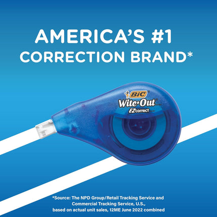 White Tear-Resistant Correction Tape, 39.3 ft, 10-Count Pack