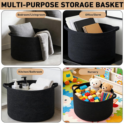 Large Cotton Rope Storage Basket with Handle