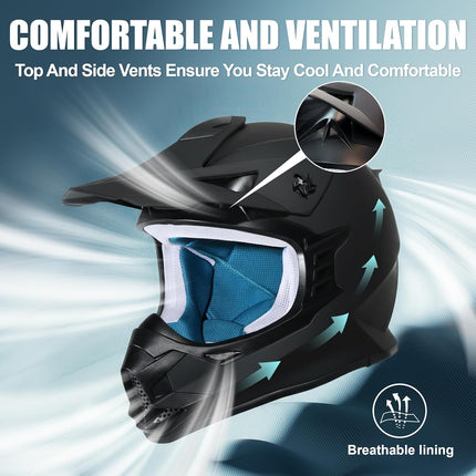 Kids Dirt Bike Youth ATV Helmet with Goggles and Gloves