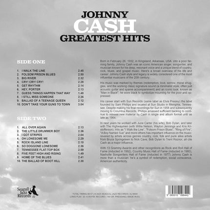 Johnny Cash Vinyl - Greatest Hits - Limited Color Edition