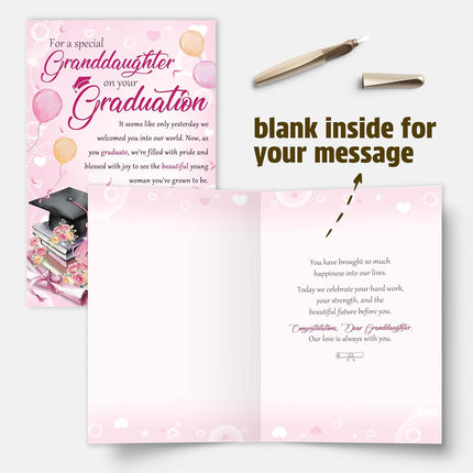 SourceToHome FuenteACasa Graduation Card for Granddaughter, Heartfelt Granddaughter Graduation Card — Home & Lifestyle