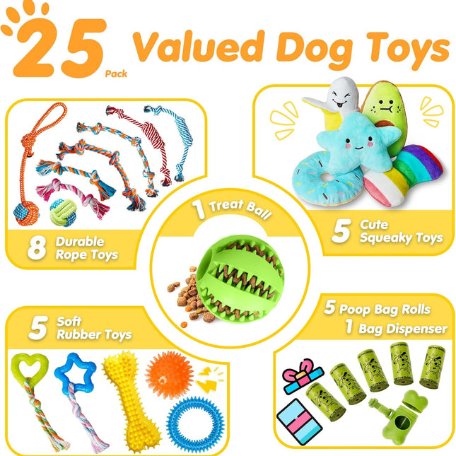 Zeaxuie dog toys - rope and squeaky toys detail