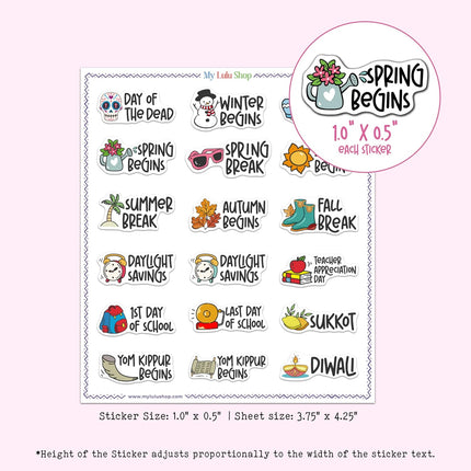 Holiday Planner Stickers for Planners and Journaling, 4 Sheets