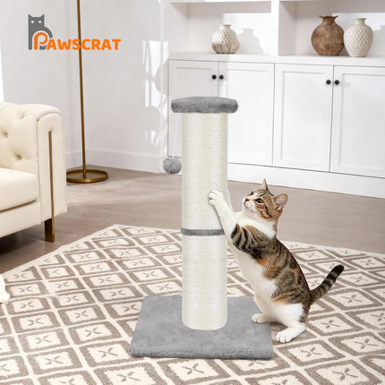PawHaven RefugioPata PAWSCRAT Cat Scratching Post 32" Tall, Large Diameter Natural Sisal Cat — Pet Supplies