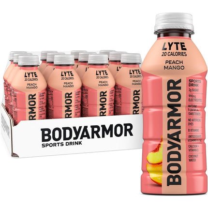 Peach Mango Lyte Electrolyte Drink, 16 fl oz Bottles, 12 Pack
