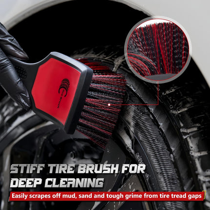 2 Pack Wheel & Tire Brush Set for Car Detailing