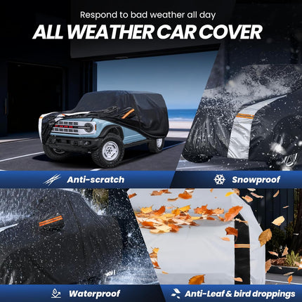 Multi-Layer Waterproof Full Car Cover for 4-Door Vehicles
