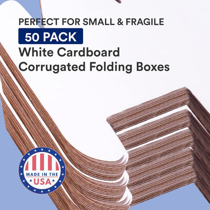 Medium White Corrugated Mailers 16 x 4 x 4 in, 50-Pack