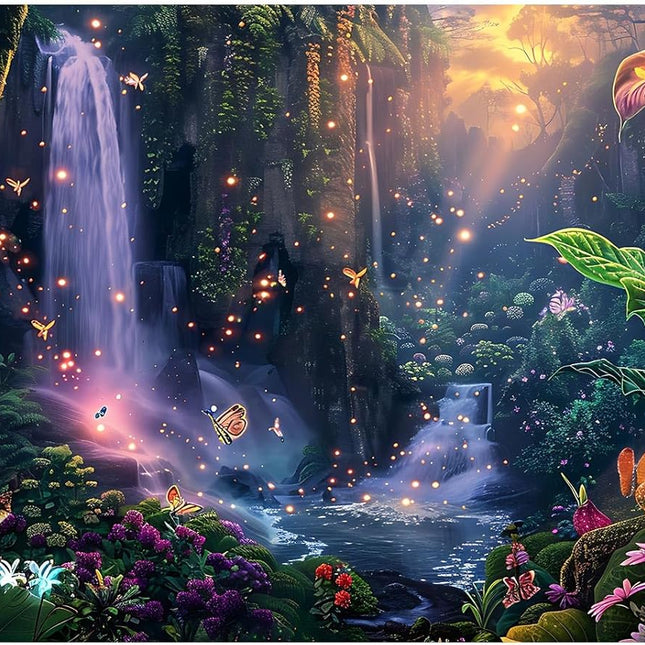 Fantasy Garden Aquarium & Terrarium Backdrop Poster, 30 x 12 in