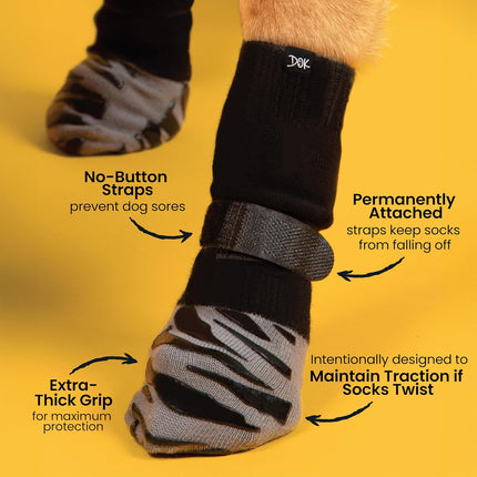 PawHaven RefugioPata DOK TigerToes Premium Non-Slip Dog Socks for Hardwood Floors — Pet Supplies