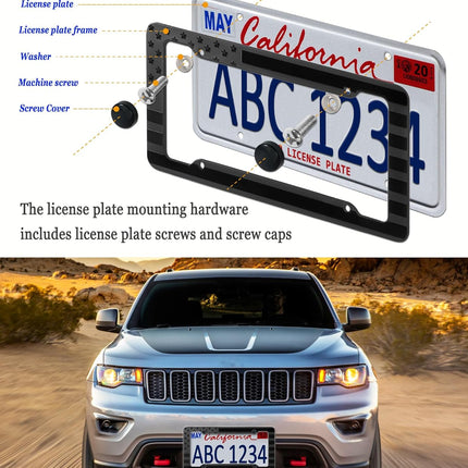 DriveForge ForjaRuta BGGTMO American Flag License Plate Frame- 2 Pack Patriotic ABS Plastic Car — Auto & Moto