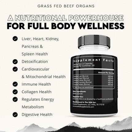 Grass-Fed Beef Organ Complex — Liver Heart Kidney,