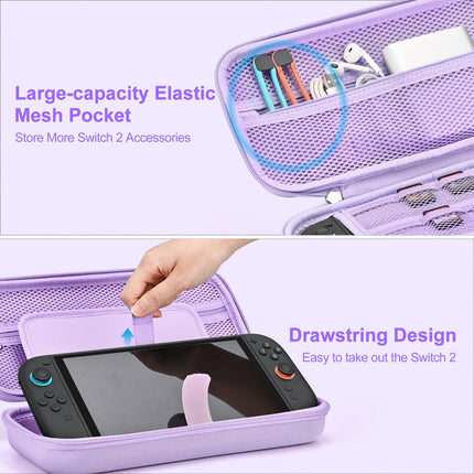 Purple 2025 Console Carrying Case with 9 Game Card Slots