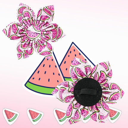 Watermelon Print Adjustable Dog Collar with Flower for X-Small Dogs