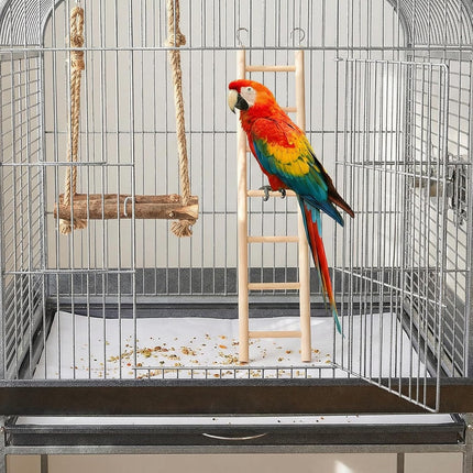 2 Pack Wooden Bird Cage Ladders, 6 Step and 8 Step