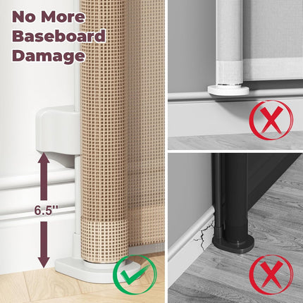 PawHaven RefugioPata Retractable Baby Gate for Stairs, 55" Wide Mesh Dog Gate Indoor — Pet Supplies
