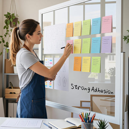 SourcetoHome (9 Pack) BOKUGE Lined Sticky Notes 4x6 in, Strong Adhesive Self Stick Note Pads, Sticky Notes with Lines, 9 Colorful Options, Perfect for Office, Classroom, Task Reminders, Smooth Writing - General - detail view 3