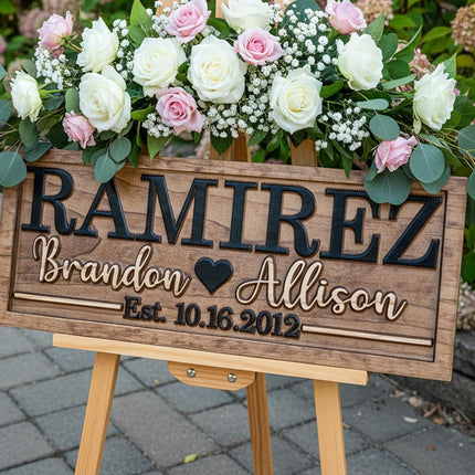 Personalized Wood Last Name Established Sign