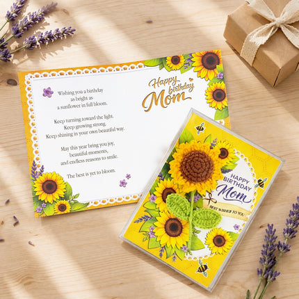 Crochet Sunflower Birthday Card for Mom