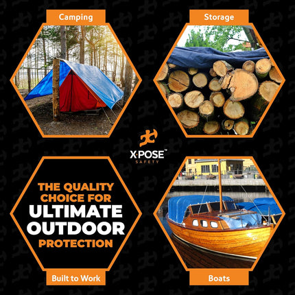 Better Blue Poly Tarp - 5' x 7' Multipurpose Waterproof Protective Cover